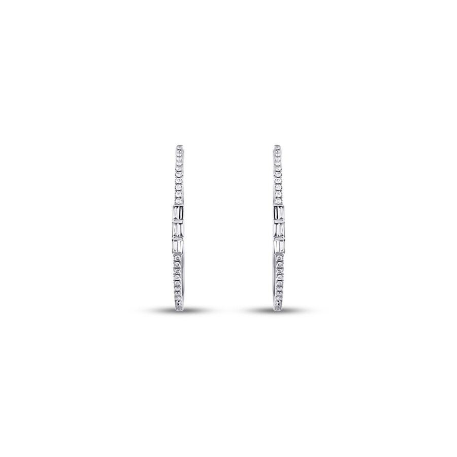 0.53 Carat Diamond Hoop Earrings
