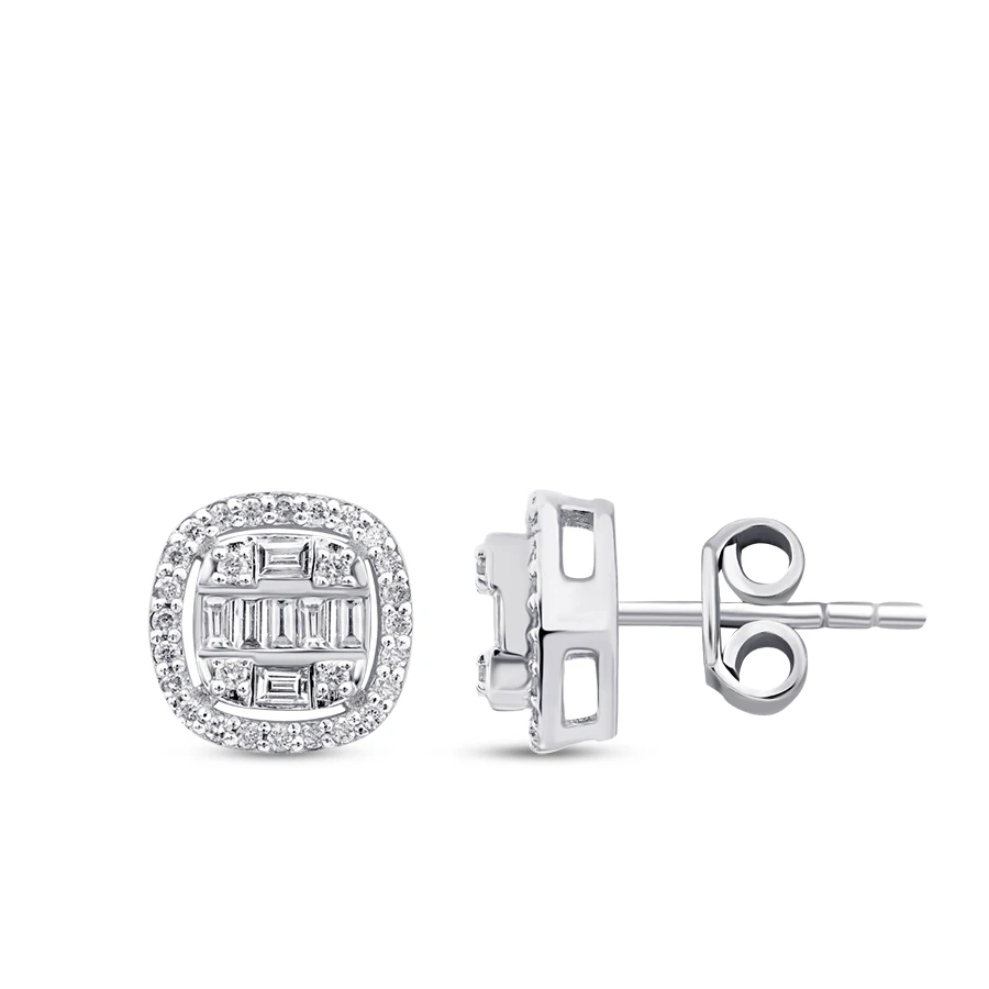 0.36 Carat Diamond Baguette Earrings