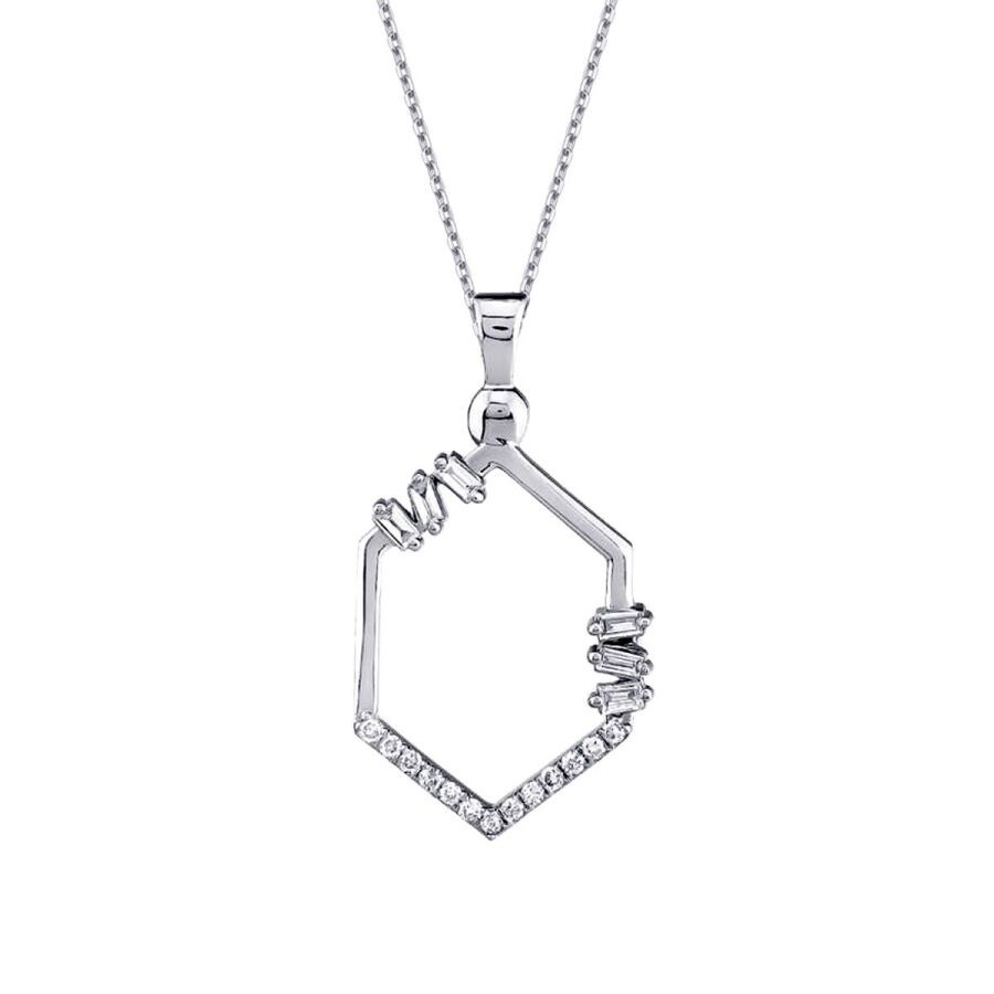 0.13 Carat Diamond Baguette Necklace