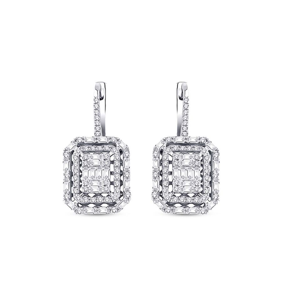 1.16 Carat Diamond Baguette Earrings