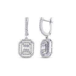 0.76 Carat Diamond Baguette Earrings