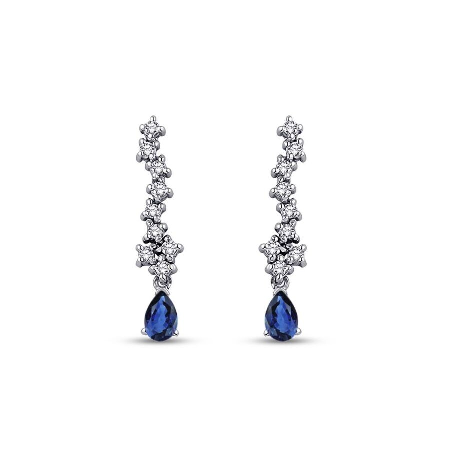 0.79 Carat Diamond Sapphire Earrings