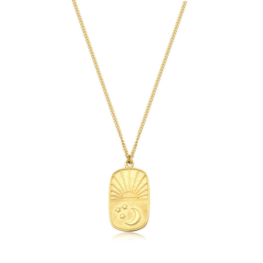 Gold Sky Trend Plate Necklace