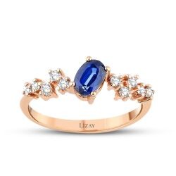 0,66 Karat Diamant Saphir Ring