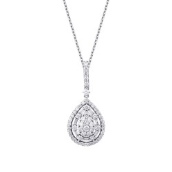 1.07 Carat Diamond Pear Baguette Necklace