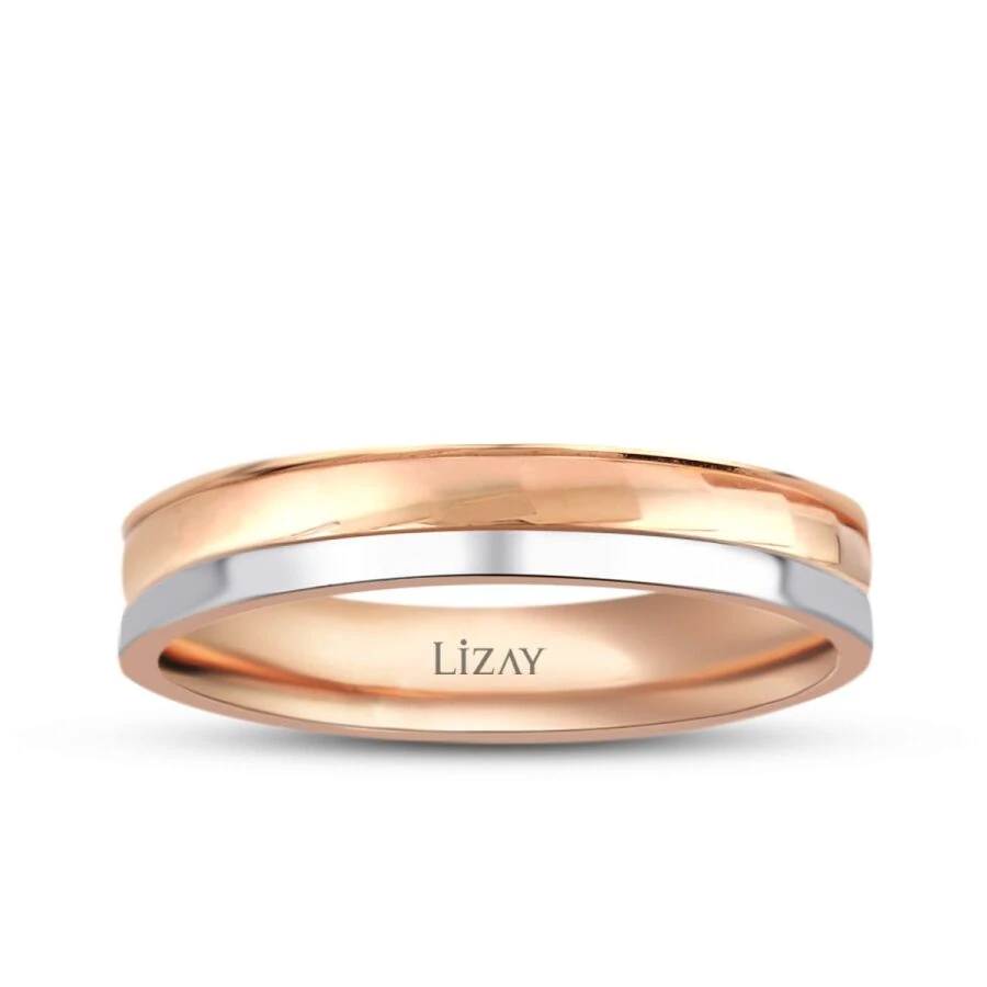 Gold Two-Tone Wedding Band