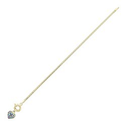 Gold Herringbone Heart Charm Bracelet