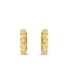 Gold Stone Hoop Earring