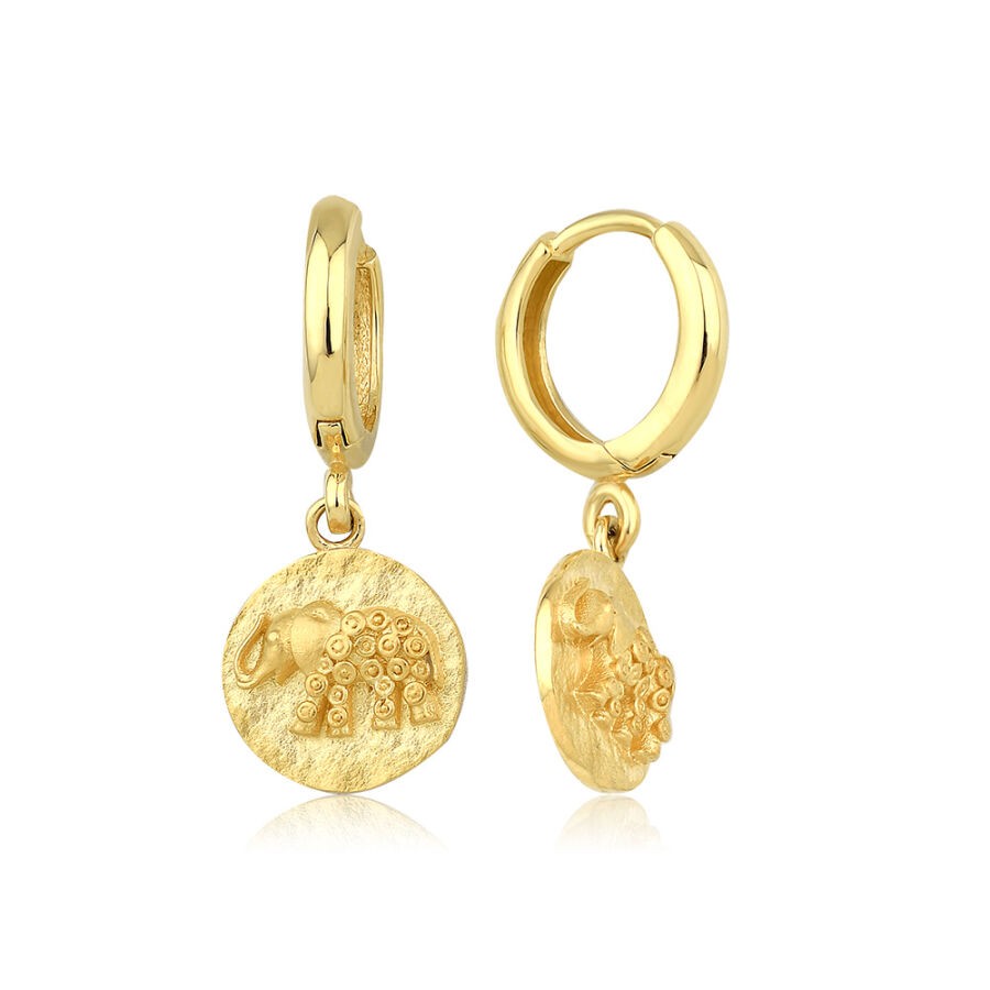 Gold Elephant Earrings