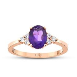 1.30 Carat Diamond Amethyst Ring