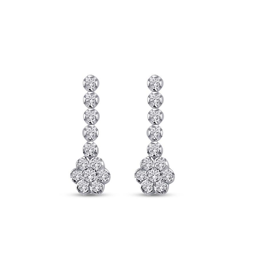 0.17 Carat Diamond Flower Earrings