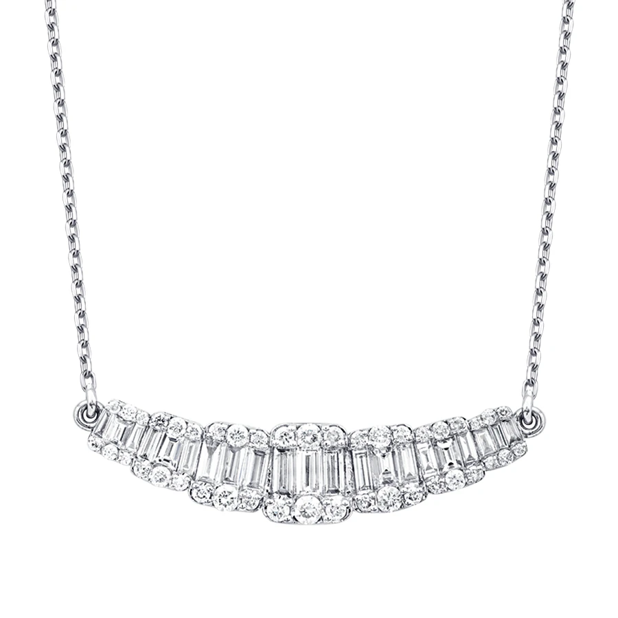 1.18 Carat Diamond Baguette Necklace