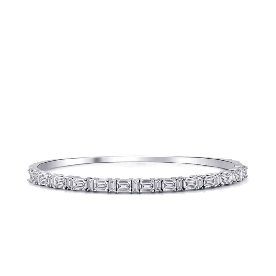 3.01 Carat Diamond Baguette Bangle