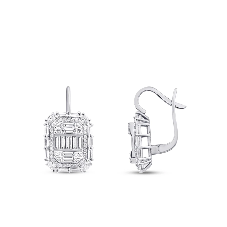 2.79 Carat Diamond Baguette Earrings