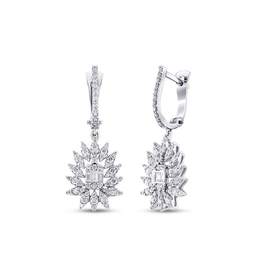 0.89 Carat Diamond Baguette Earrings