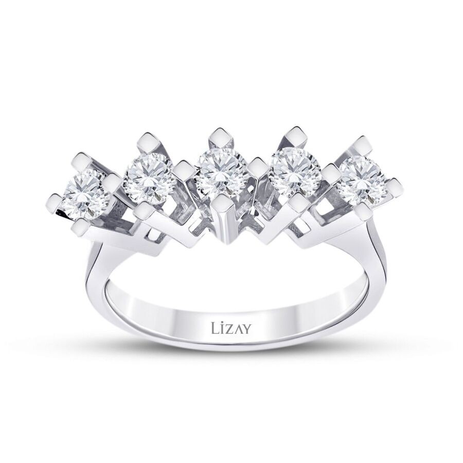 0,90 Karat Diamant Fünfstein Ring