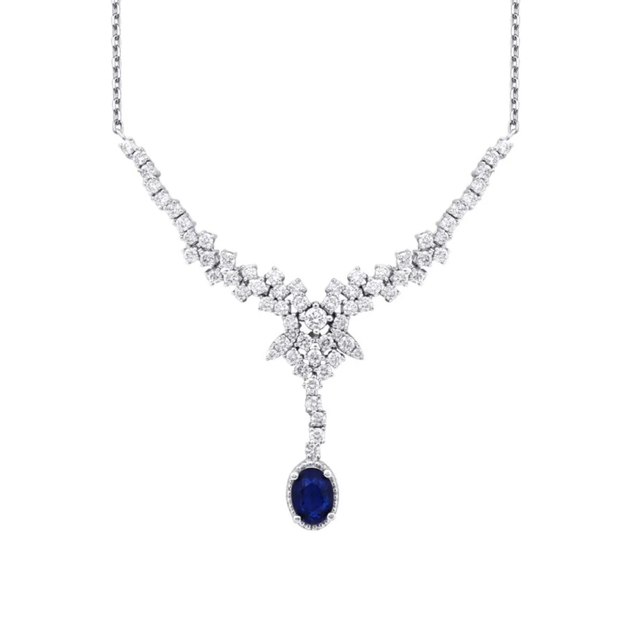 2.83 Carat Diamond Sapphire Neckband