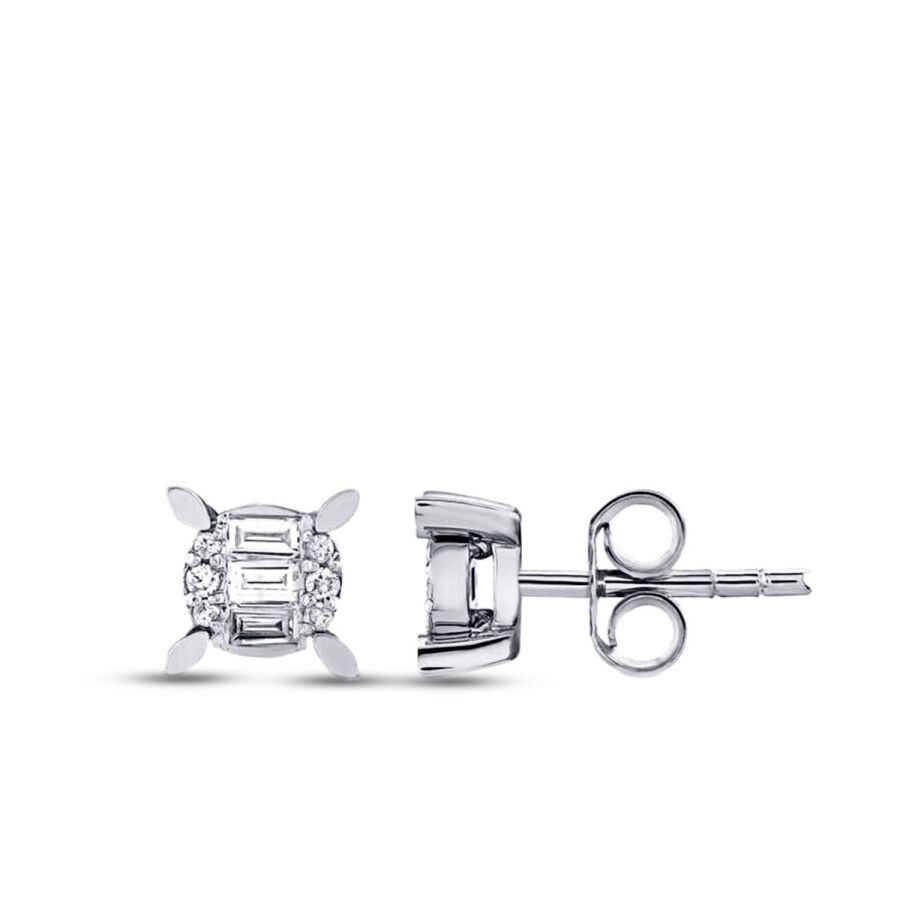 0.15 Carat Diamond Baguette Earrings