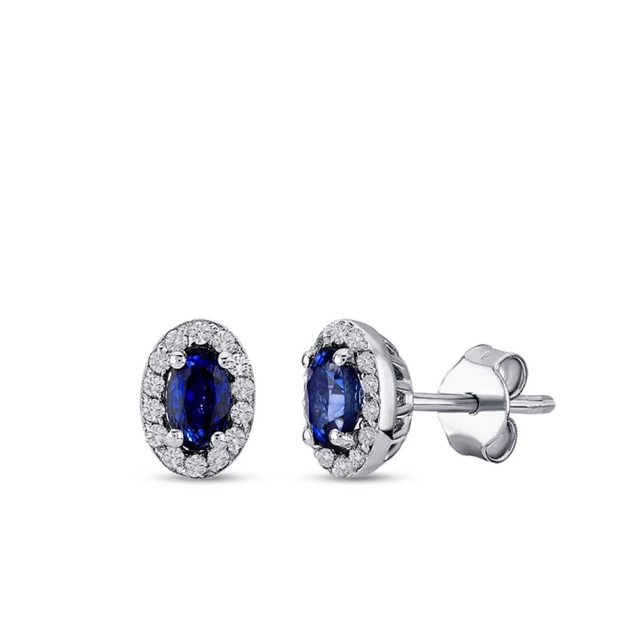 0.61 Carat Diamond Sapphire Earrings
