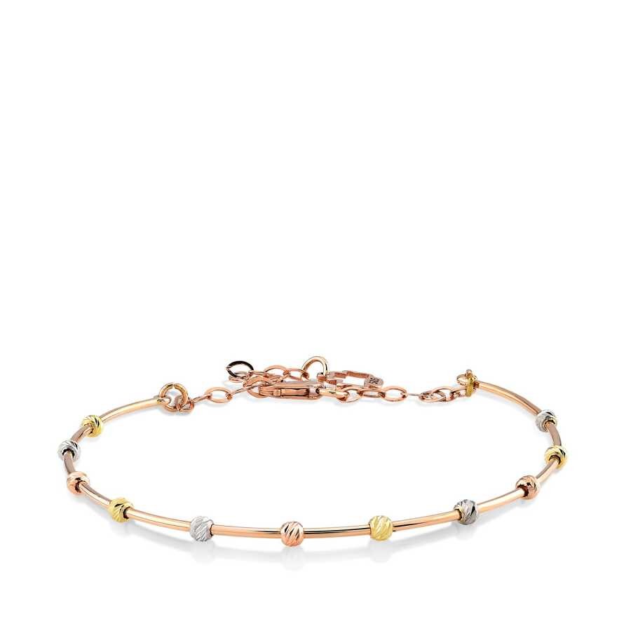 Gold Three-Tone Doric Bangle