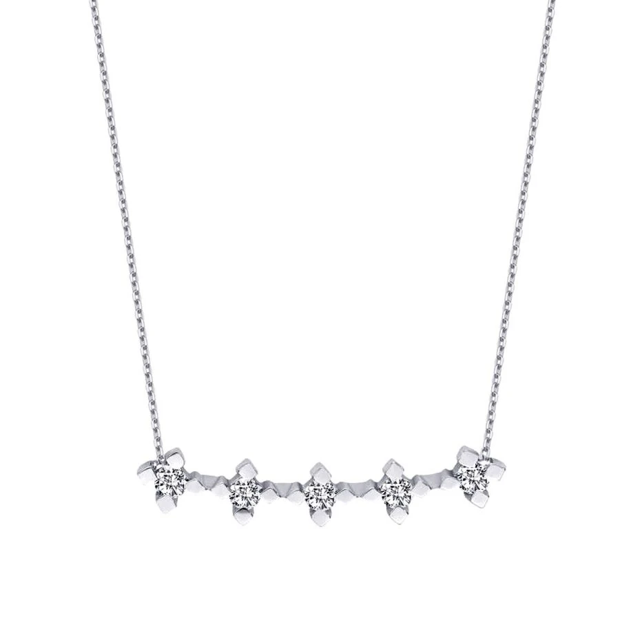 0.32 ct. Diamant Fünf-Stein Halskette