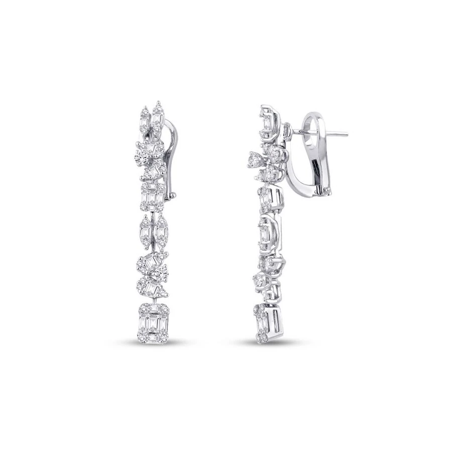 2.01 Carat Diamond Baguette Earrings