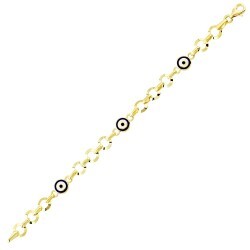 Gold Dreifaches Böses Auge Kettenarmband