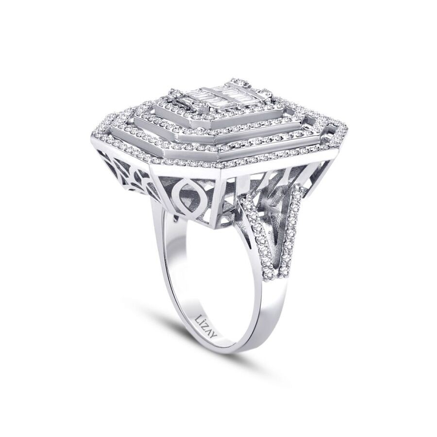 1.56 Carat Diamond Aurora Baguette Ring