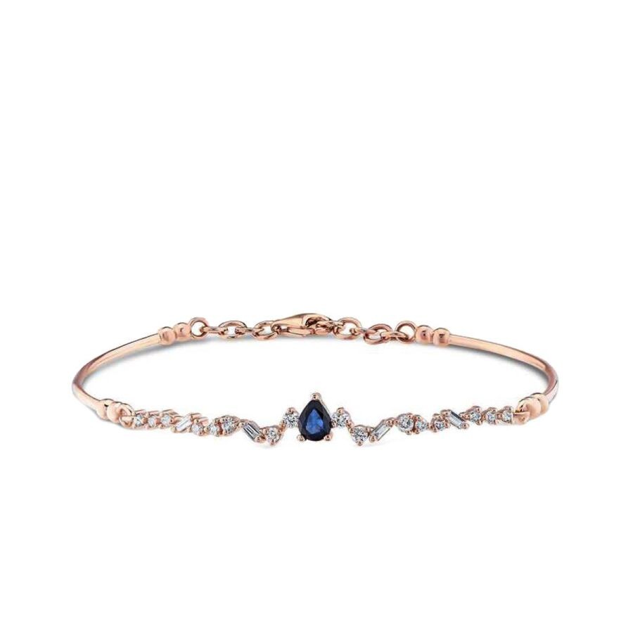 0.57 Carat Diamond Sapphire Bangle