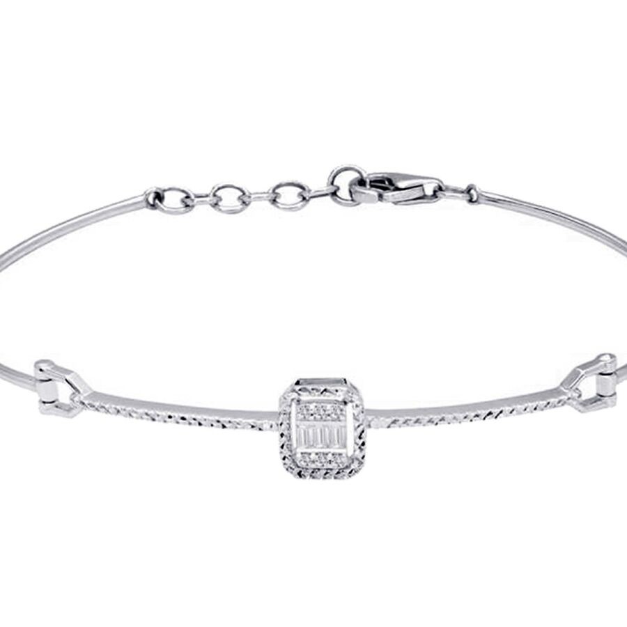 0.10 Carat Diamond-Effect Baguette Bangle