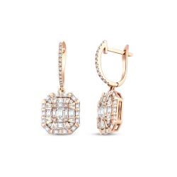 1,72 Karat Diamant Baguette Ohrringe
