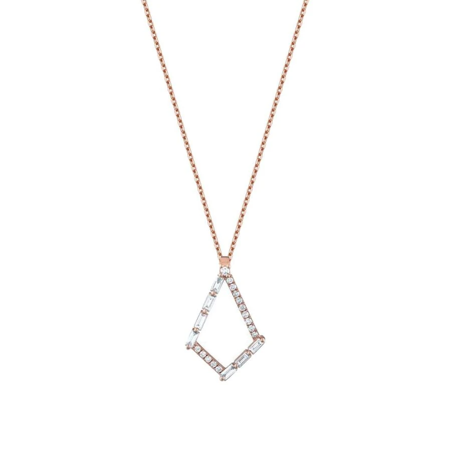 0.34 Carat Diamond Baguette Necklace