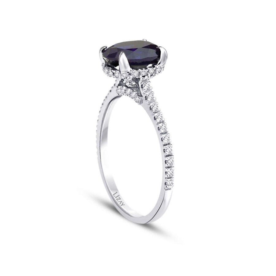 2.56 Carat Diamond Sapphire Ring