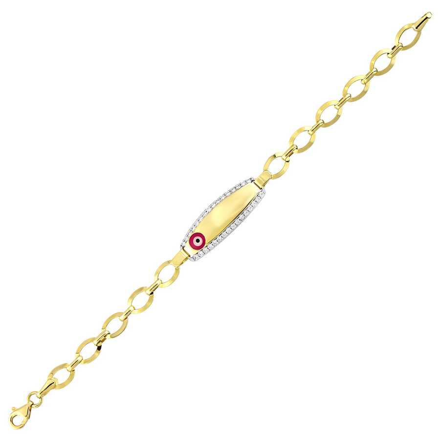 Gold Red Evil Eye Bracelet
