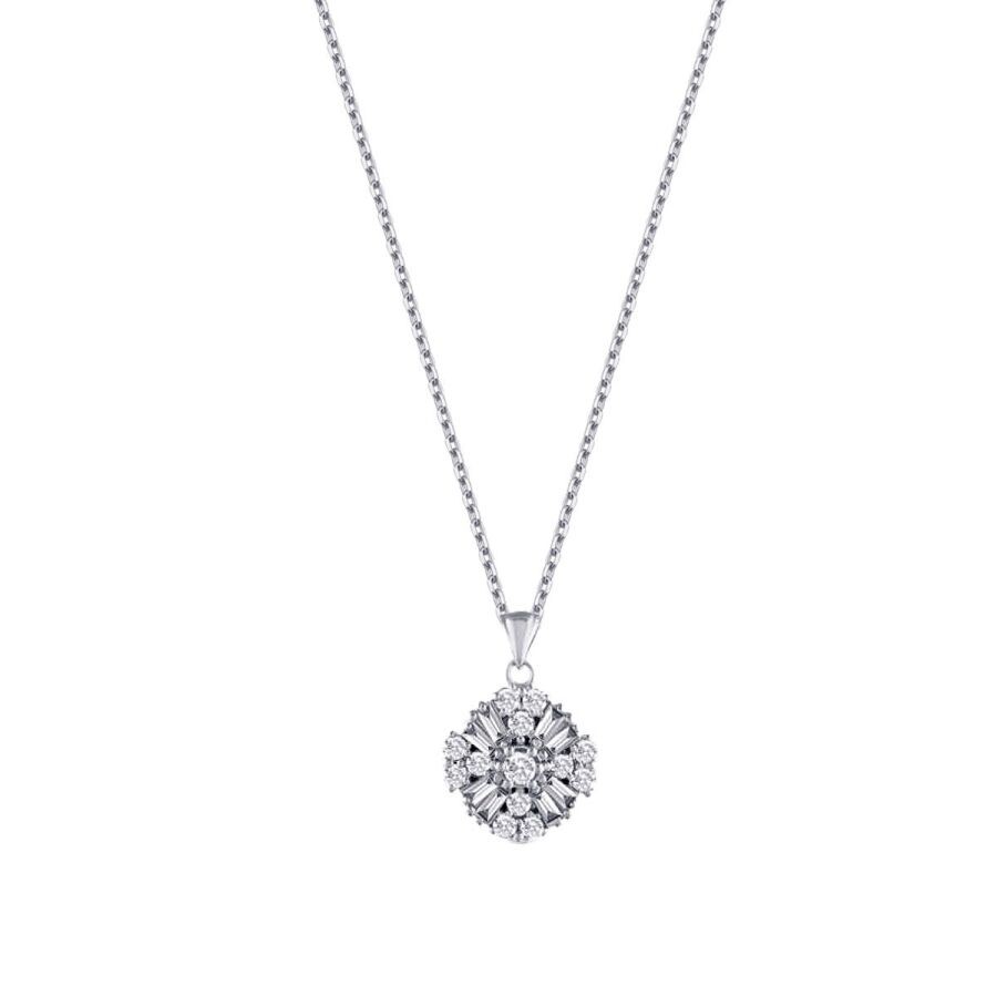 0.45 Carat Diamond Baguette Necklace