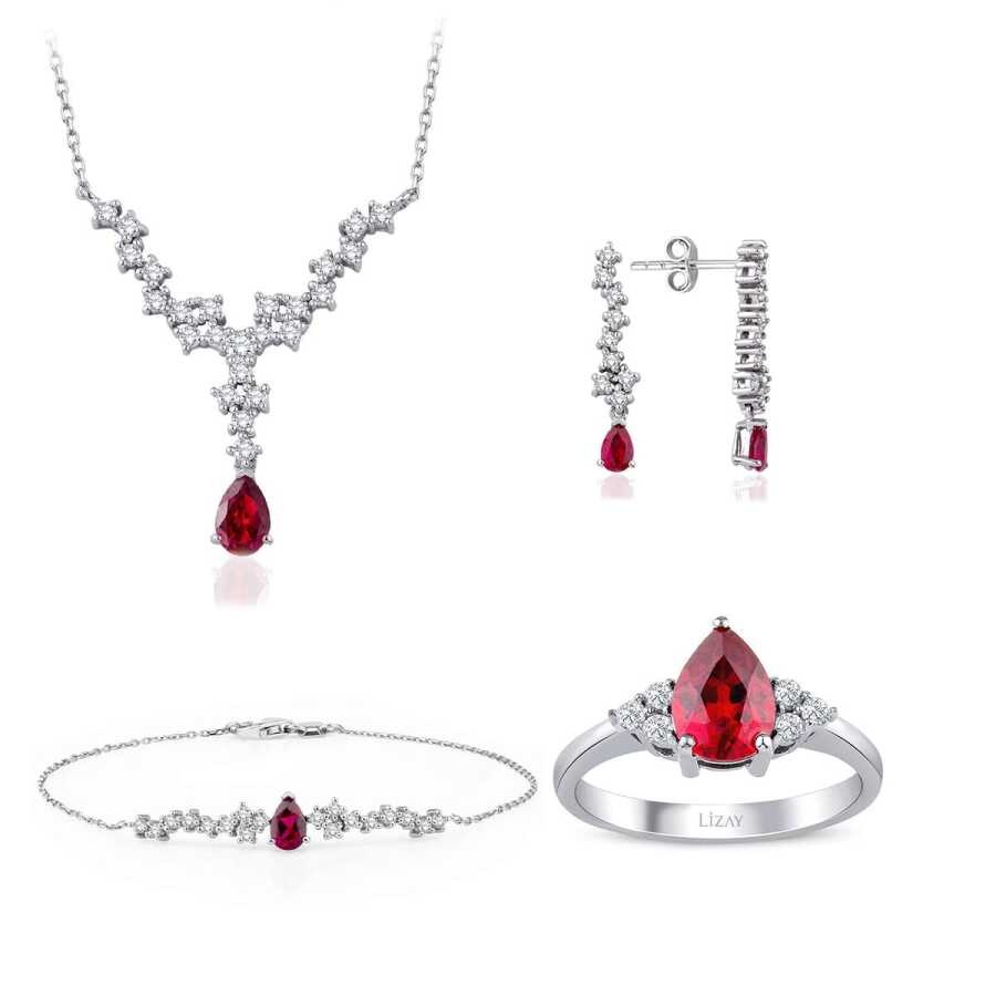 3.25 Carat Diamond Ruby Set