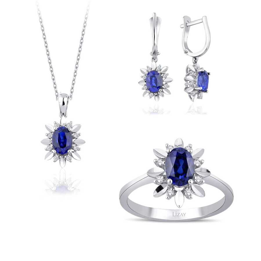 3.06 ct. Diamant Saphir Set