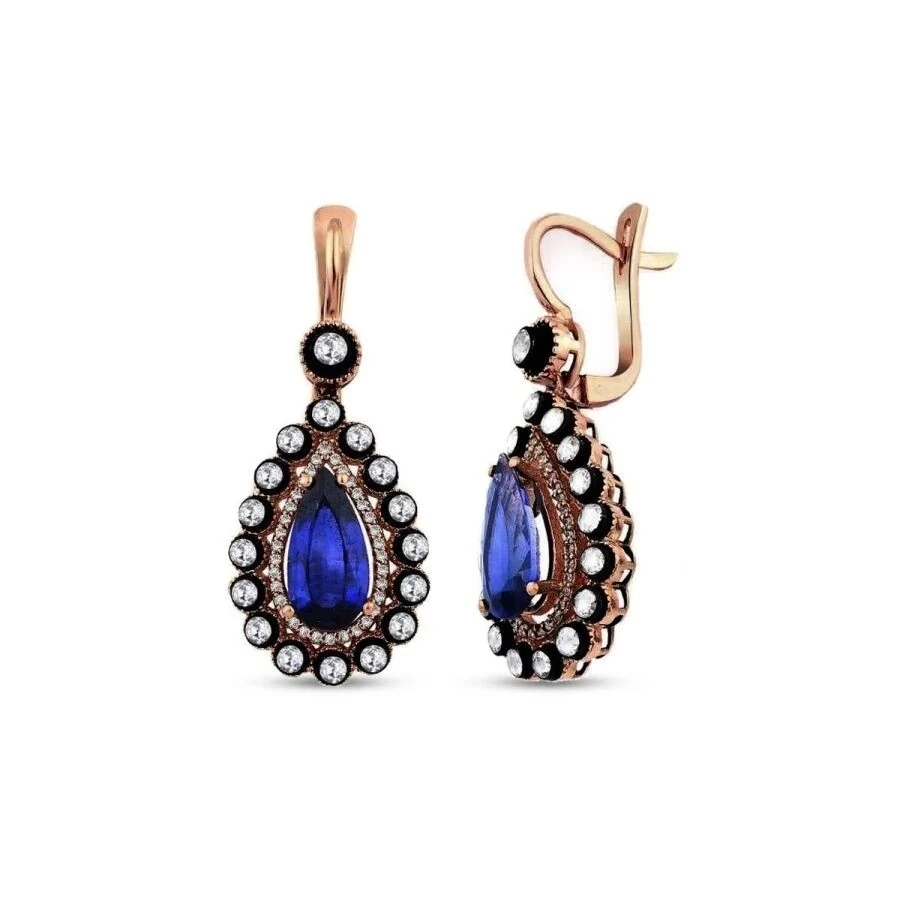 5.18 Carat Diamond Sapphire Earrings