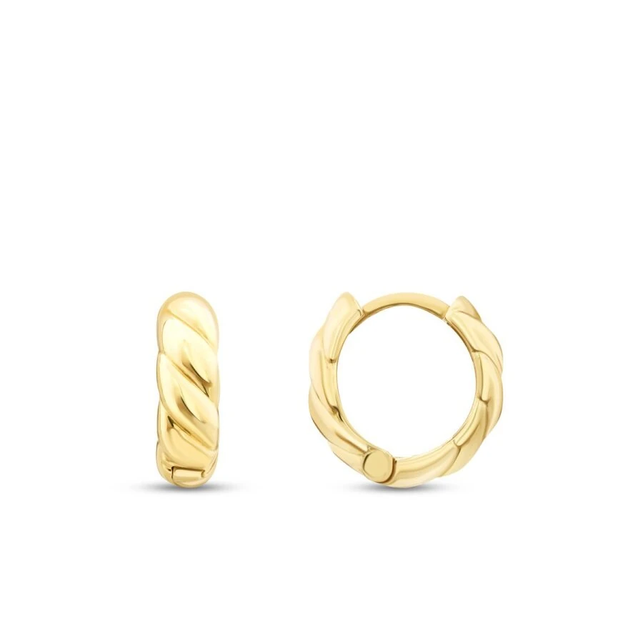 Gold Braided Hoop Earrings