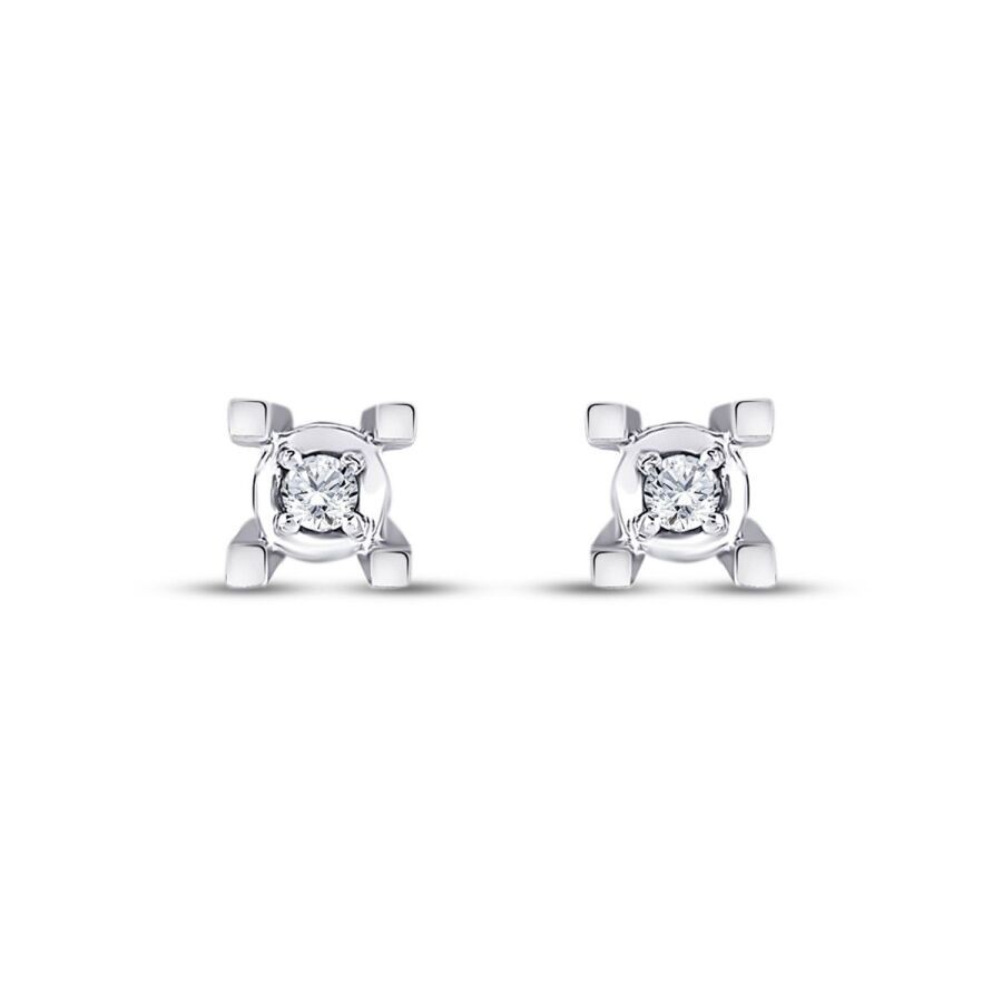 0.08 Carat Diamond Solitaire Earrings