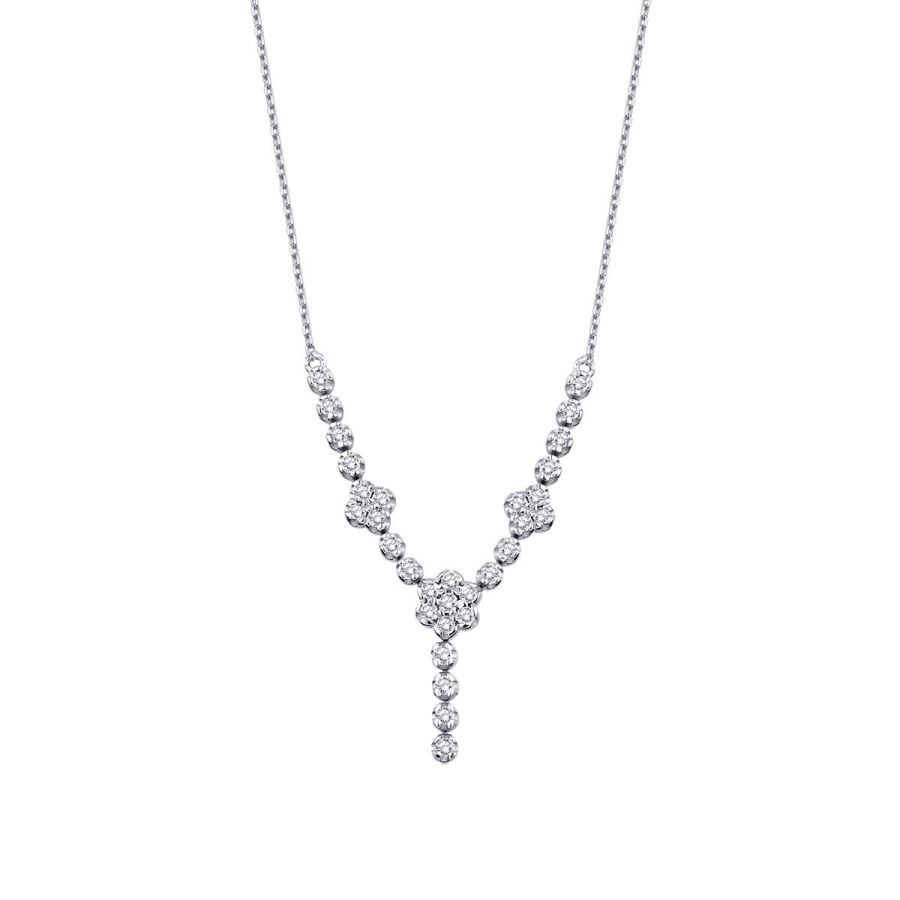 0.22 Carat Diamond Flower Necklace
