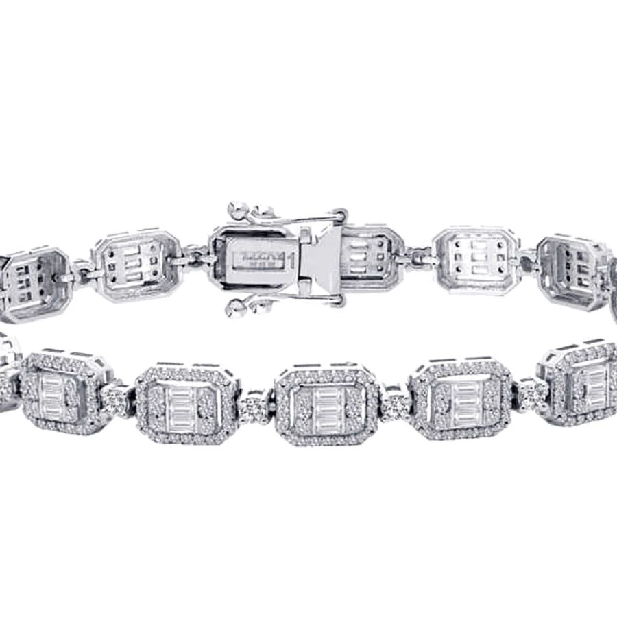 2.84 Carat Diamond Baguette Bangle
