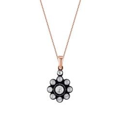 0.34 Carat Diamond Rose Necklace