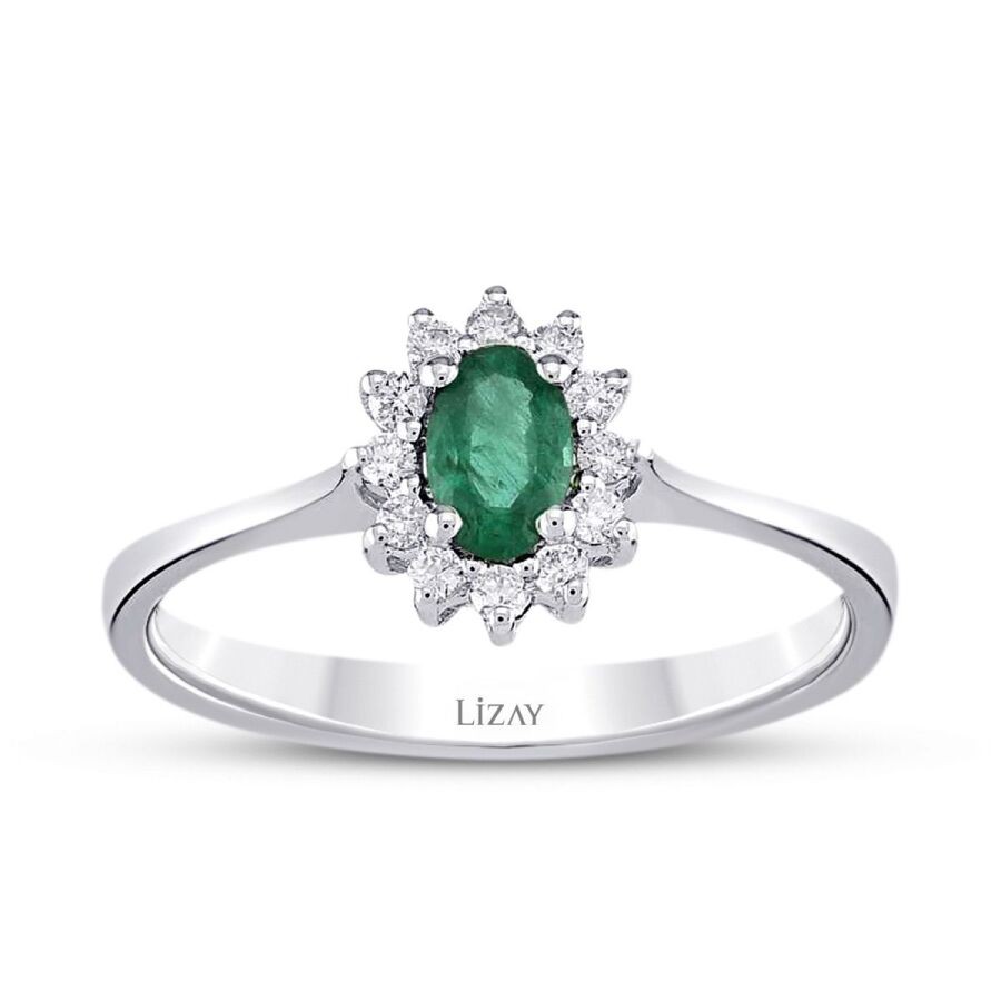 0.35 Carat Diamond Emerald Ring