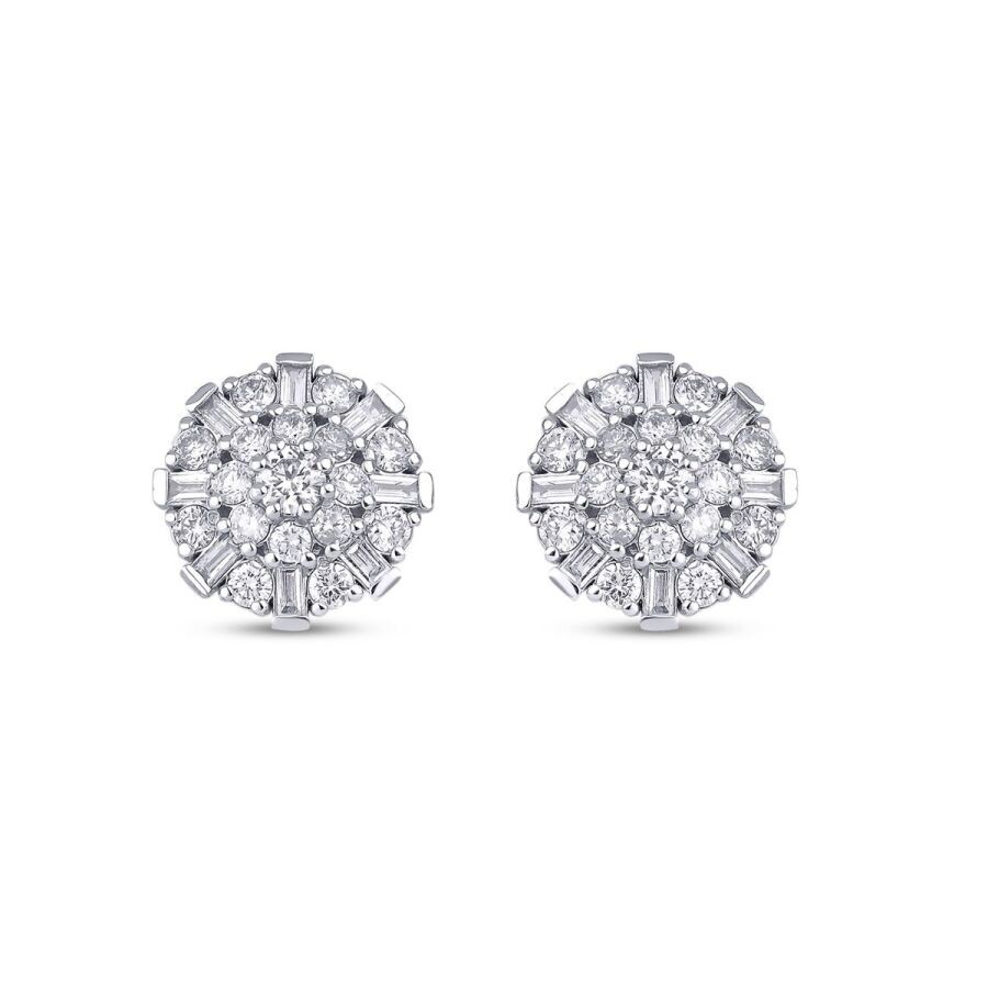 1.28 Carat Diamond Baguette Earrings