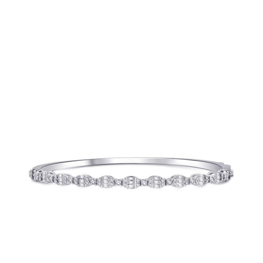 1.02 Carat Diamond Baguette Bangle