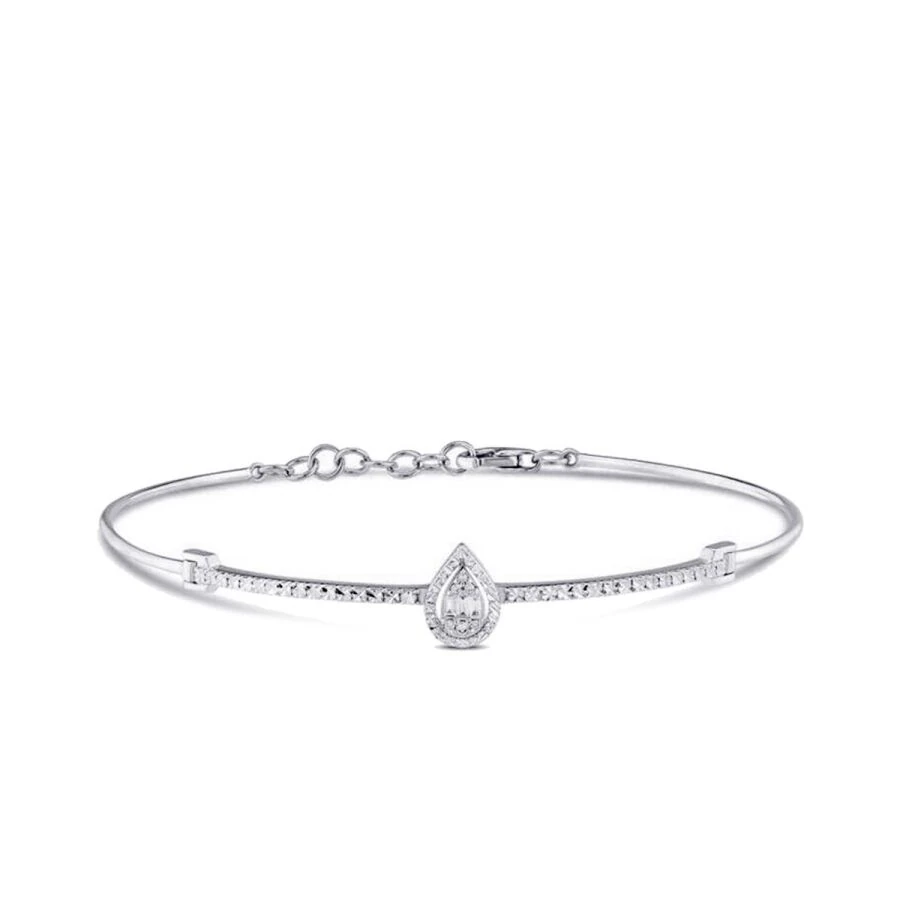 0.06 Carat Diamond-Effect Baguette Pear Bangle