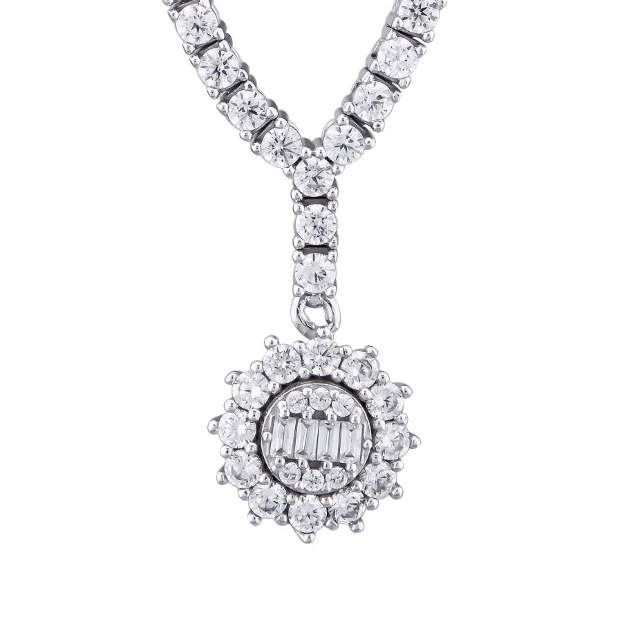 Gold Tennis Baguette Necklace