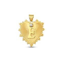 Gold Heart Letter Pendant