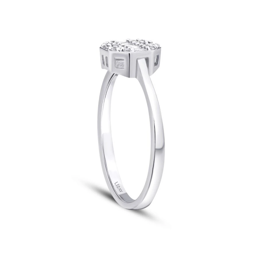 0.24 Carat Diamond Baguette Round Ring